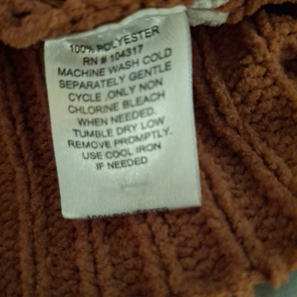 Derek Heart Women's Crochet Orange and White Striped Sweater - Picture 5 of 7